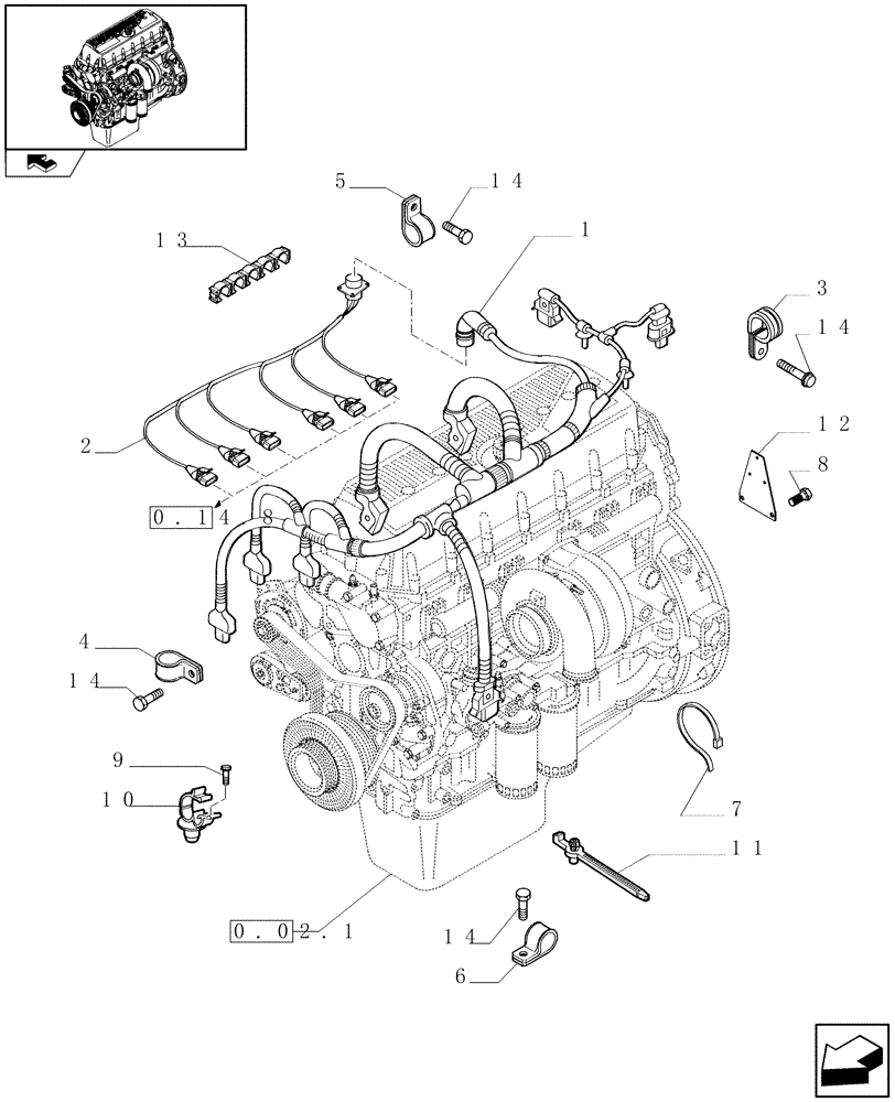 Схема запчастей Case F3AE0684P E909 - (0.17.3) - MOTOR ELECTRIC INSTALLATION (504139410) 