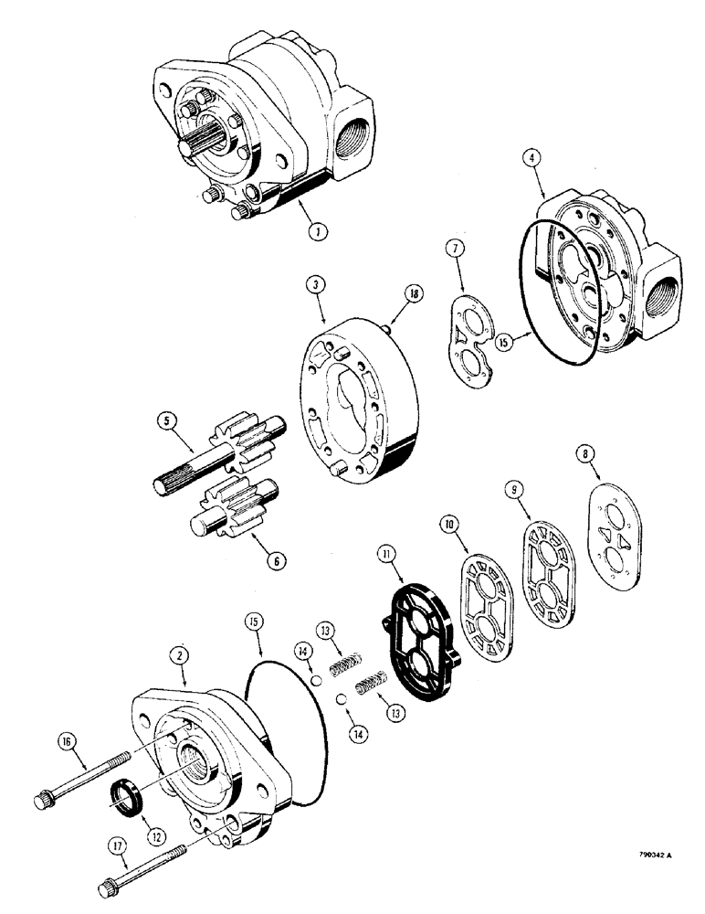 Схема запчастей Case 475 - (198) - R24624 EQUIPMENT PUMP (35) - HYDRAULIC SYSTEMS