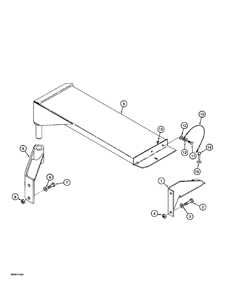 Схема запчастей Case 560 - (9-014) - BACKHOE WALKWAY, D100 BACKHOE (09) - CHASSIS/ATTACHMENTS