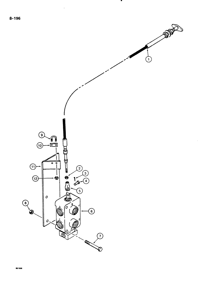 Схема запчастей Case DH4B - (8-196) - SELECTOR VALVE CONTROL AND MOUNTING (08) - HYDRAULICS