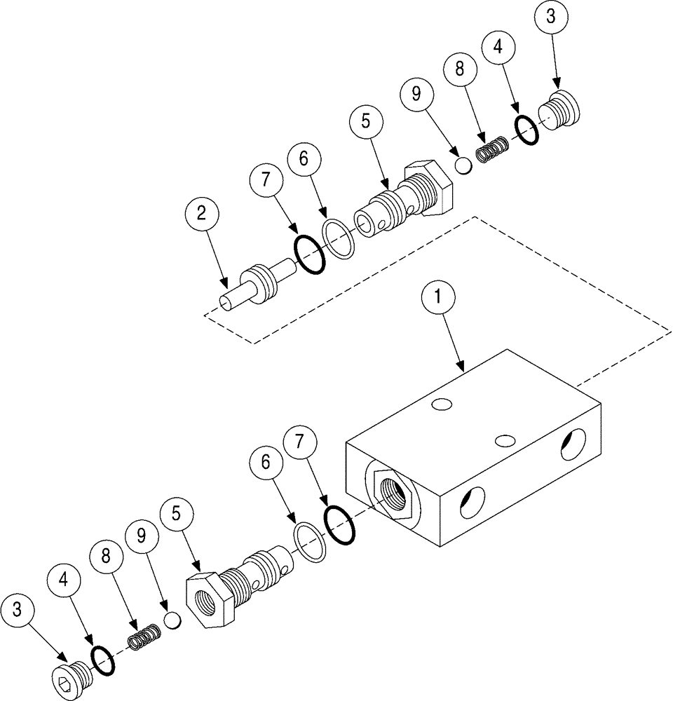 Схема запчастей Case 6010 - (08-23) - VALVE ASSY - CYLINDER LOCK (35) - HYDRAULIC SYSTEMS