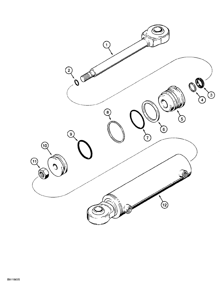Схема запчастей Case 760 - (08-157A) - PLOW BLADE STEERING CYLINDER ASSEMBLY - H674932 (35) - HYDRAULIC SYSTEMS