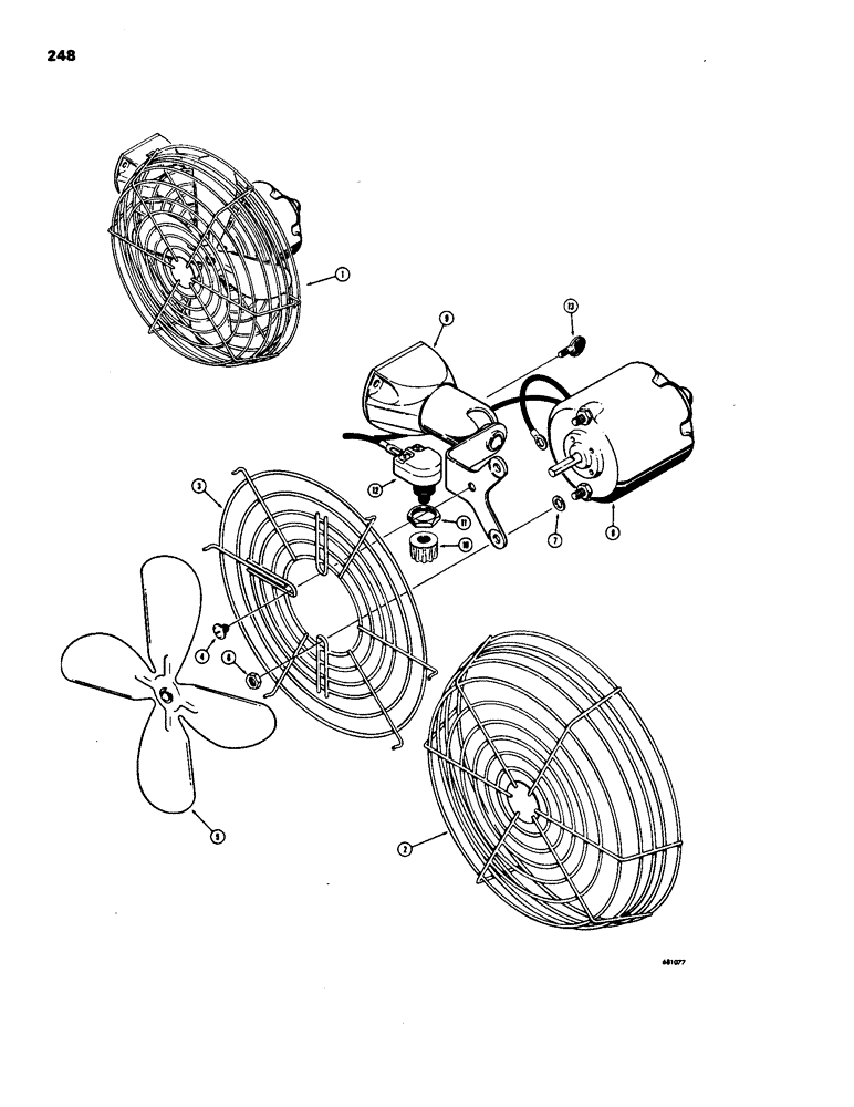 Схема запчастей Case W18 - (248) - L48971 DEFROSTER FAN (09) - CHASSIS