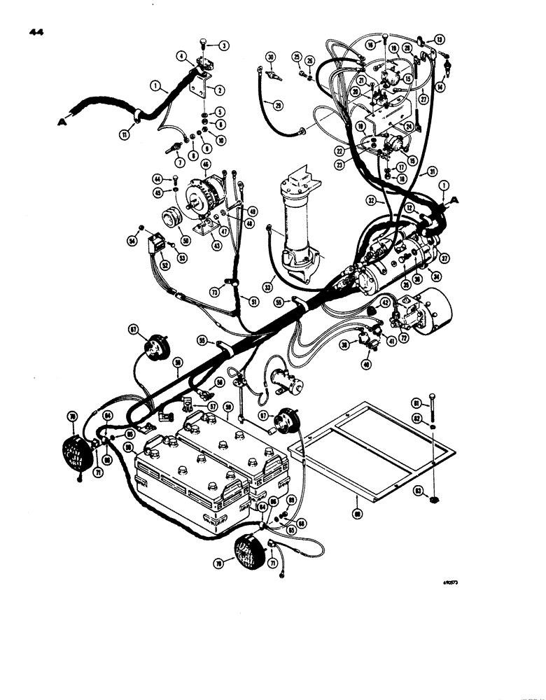 Схема запчастей Case W24 - (044) - ELECTRICAL SYSTEM (REAR HARNESS) (04) - ELECTRICAL SYSTEMS