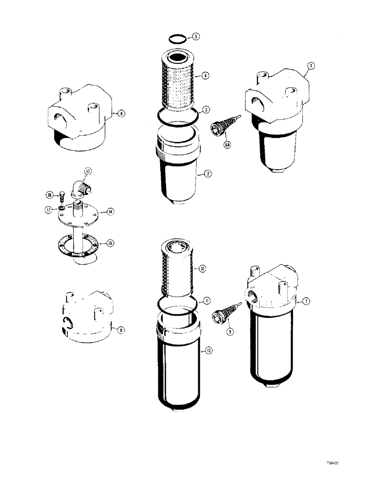 Схема запчастей Case 310G - (164) - D32254 HYDRAULIC OIL FILTER, (USED ON TRACTOR SERIAL NO. 3025562 & AFTER) (07) - HYDRAULIC SYSTEM