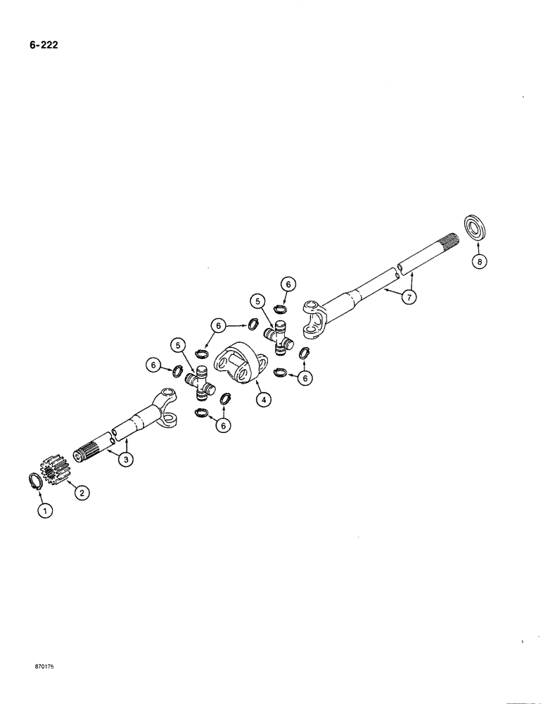 Схема запчастей Case 580K - (06-222) - FRONT DRIVE AXLE, AXLE SHAFTS (06) - POWER TRAIN