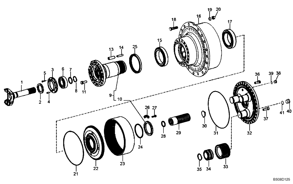 Схема запчастей Case 335B - (30A00010656[001]) - WHEEL REDUCTION GEAR (87754272) (11) - AXLES/WHEELS