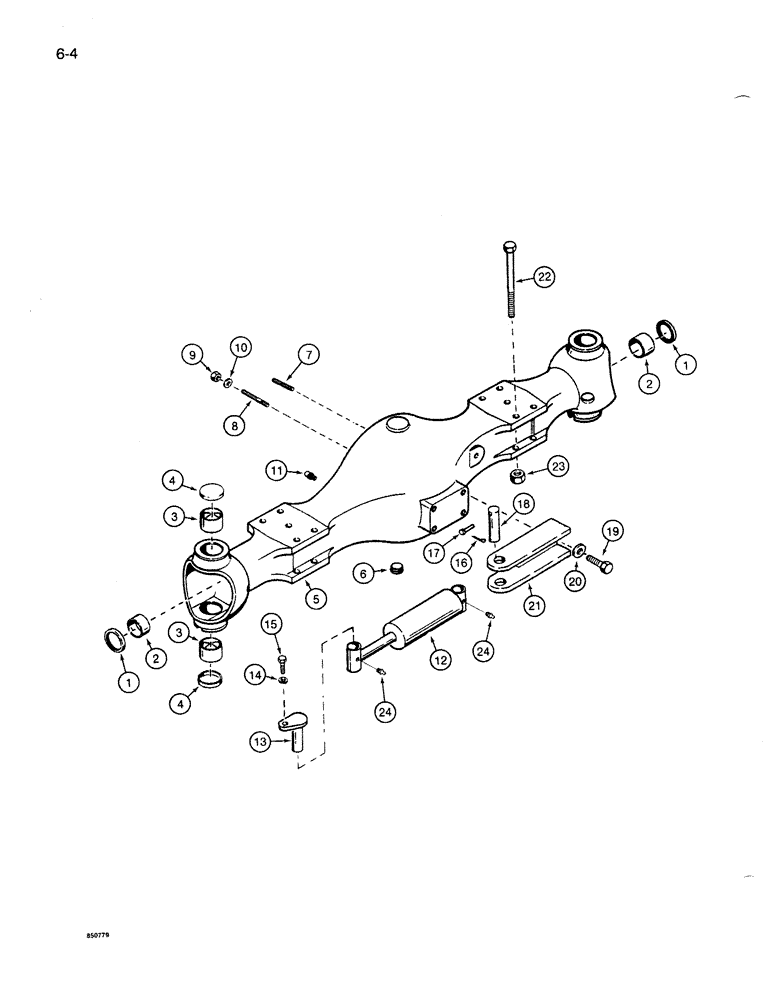 Схема запчастей Case 1085B - (6-004) - FRONT STEERING AXLE, HOUSING AND MOUNTING PARTS (06) - POWER TRAIN