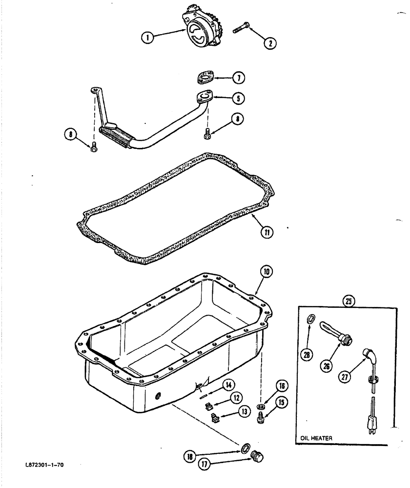 Схема запчастей Case 688 - (2-26) - OIL PUMP AND OIL PAN, 4T-390 ENGINE (02) - ENGINE