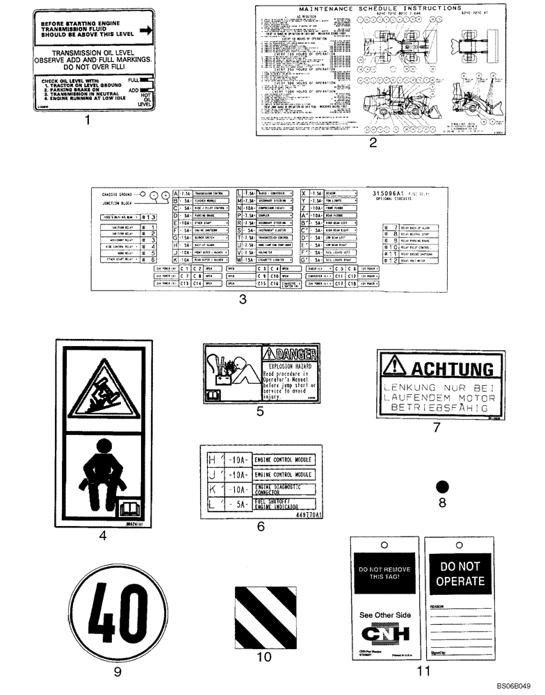 Схема запчастей Case 921C - (09-60) - DECALS - FRENCH, GERMAN (09) - CHASSIS
