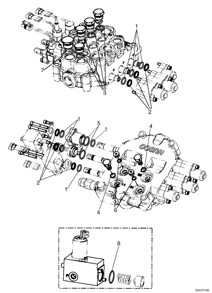 Схема запчастей Case 410 - (08-18) - CONTROL VALVE - SEAL REPLACEMENT KITS (08) - HYDRAULICS
