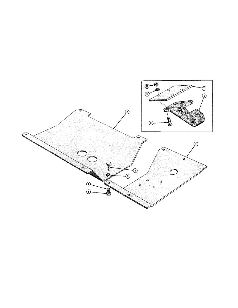 Схема запчастей Case 520 - (098[1]) - PULL HOOK AND CRANKCASE GUARD (04) - UNDERCARRIAGE