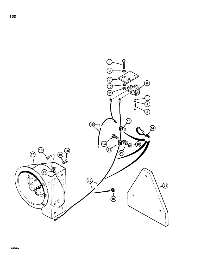 Схема запчастей Case 850C - (102) - BACKUP ALARM (06) - ELECTRICAL SYSTEMS