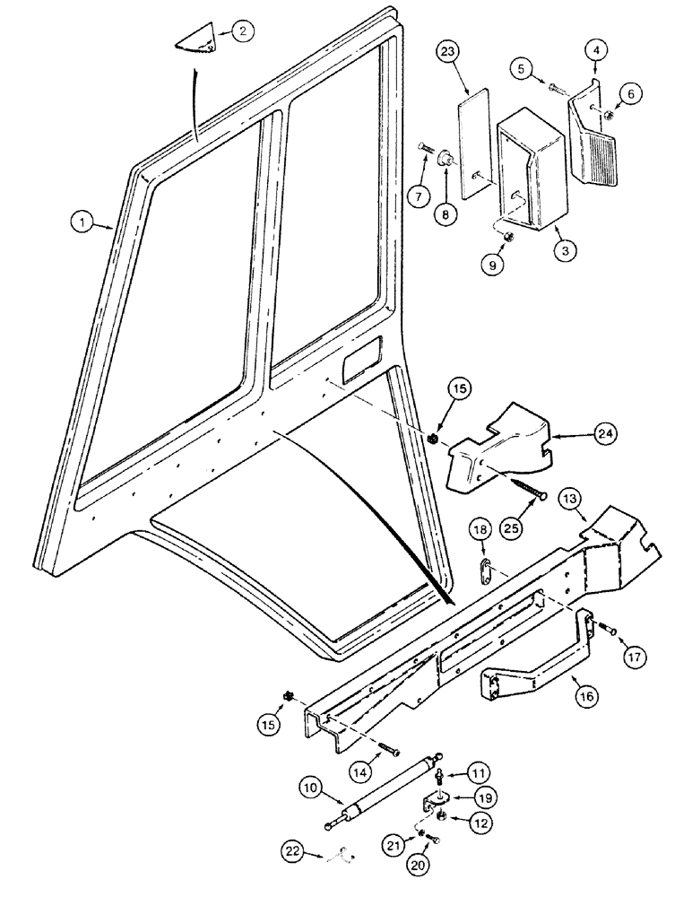 Схема запчастей Case 580SK - (9-194) - LEFT AND RIGHT CAB DOORS - INTERIOR (09) - CHASSIS/ATTACHMENTS