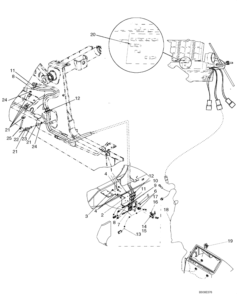 Схема запчастей Case 570MXT - (08-07) - HYDRAULICS - COUPLER, LOADER TOOL QUICK - AT SOLENOID VALVE (08) - HYDRAULICS