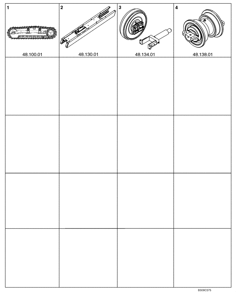 Схема запчастей Case 650L - (48.000.01) - SUSPENSION & TRACKS - SECTION PICTORIAL (48) - TRACKS & TRACK SUSPENSION