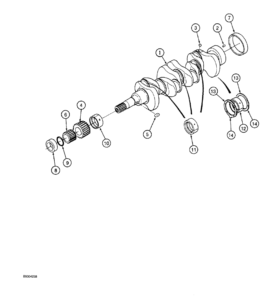 Схема запчастей Case MAXI-SNEAKER - (02-032) - CRANKSHAFT, KUBUTA V1505 ENGINE, KUBOTA V1505-B ENGINE (02) - ENGINE