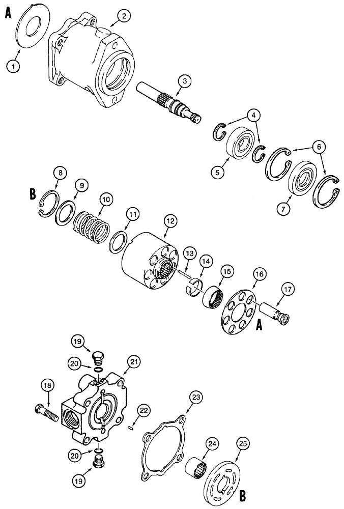 Схема запчастей Case 460 - (8-086) - TRENCHER DRIVE MOTOR ASSEMBLY, H673186, PLANETARY DRIVE TRENCHER (08) - HYDRAULICS