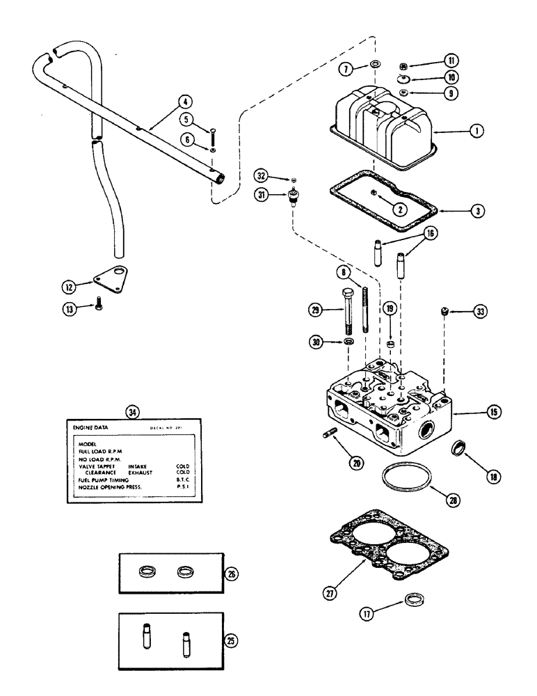 Схема запчастей Case W9E - (012) - CYLINDER HEAD & COVER, (401B) DIESEL ENGINE (02) - ENGINE