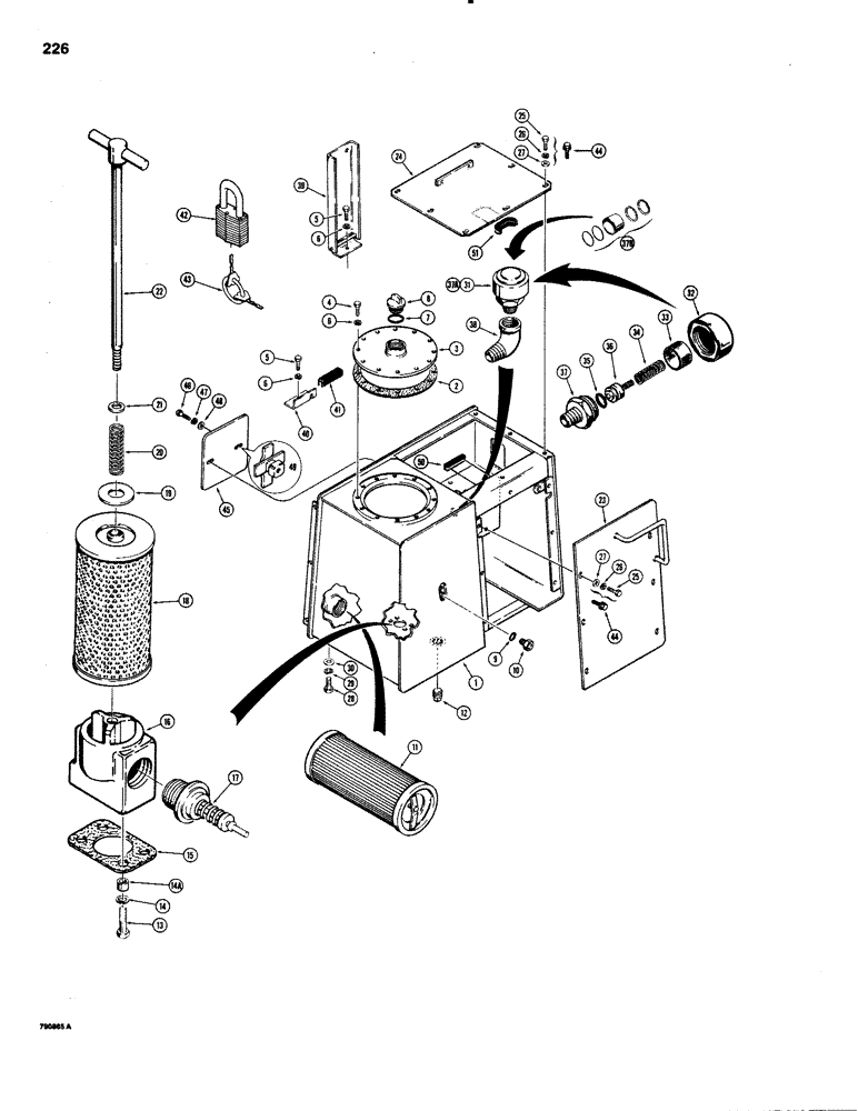 Схема запчастей Case 1150C - (226) - HYDRAULIC RESERVOIR (08) - HYDRAULICS