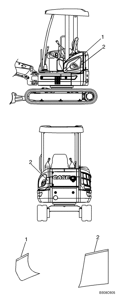 Схема запчастей Case CX27B PV13 - (06-008[00]) - NAME PLATE INSTALLATION (PM22T00050F1) NAME-PLATE