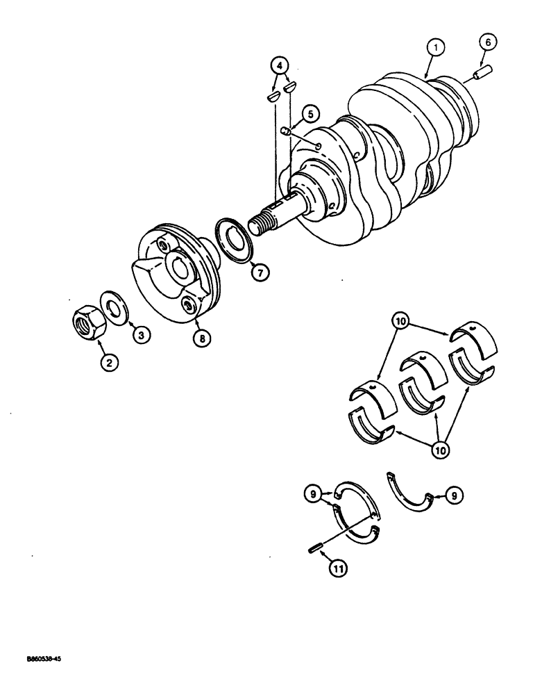 Схема запчастей Case CASE - (2-30) - CRANKSHAFT (02) - ENGINE