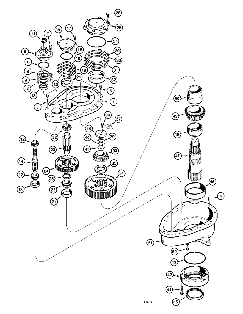 Схема запчастей Case 1187 - (288) - SWING GEARBOX (04) - UNDERCARRIAGE
