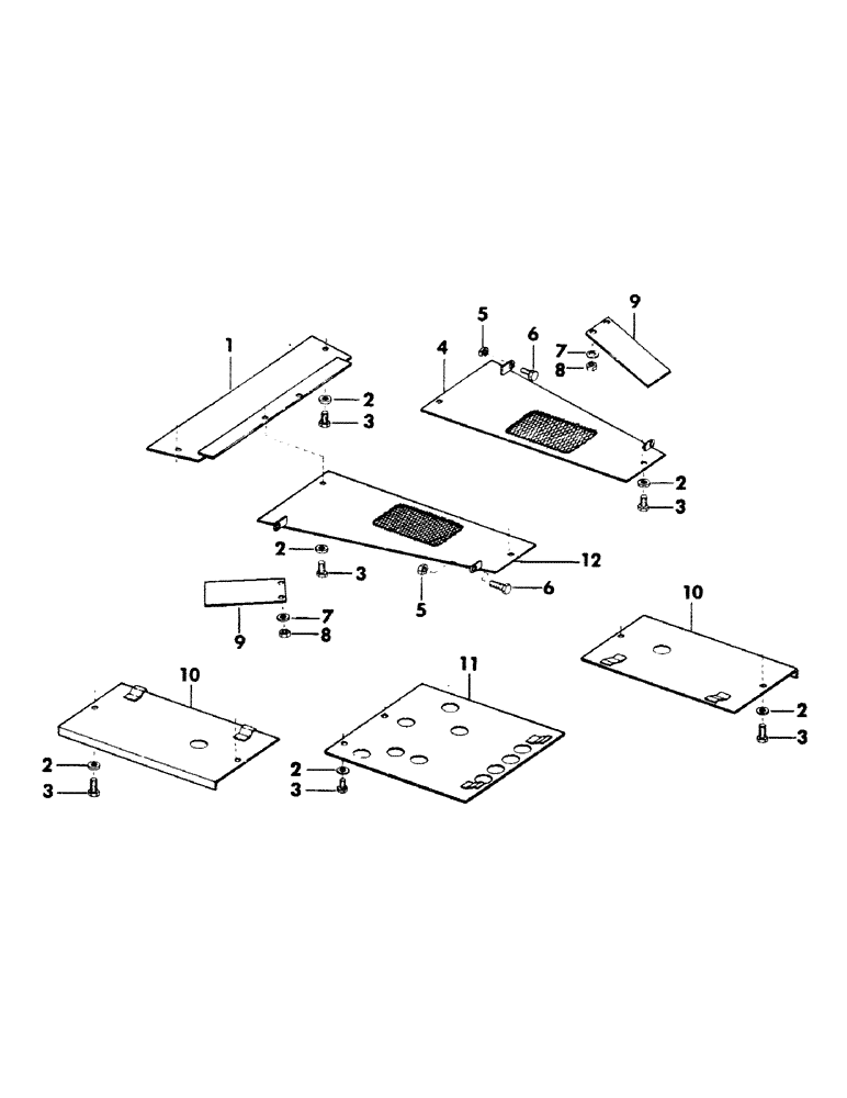 Схема запчастей Case 40BLC - (067) - TURNTABLE GUARDS, (MOUNT TO UNDERSIDE OF TURNTABLE) (04) - UNDERCARRIAGE