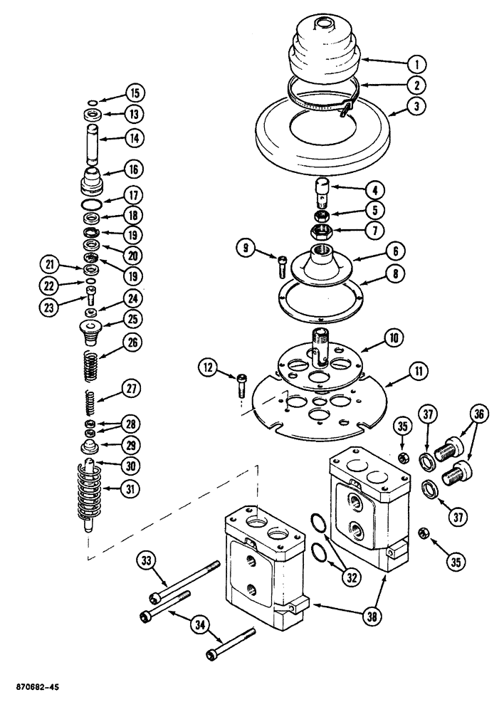 Схема запчастей Case 688 - (8-108) - HAND CONTROL VALVE - MONSUN-TISON (08) - HYDRAULICS