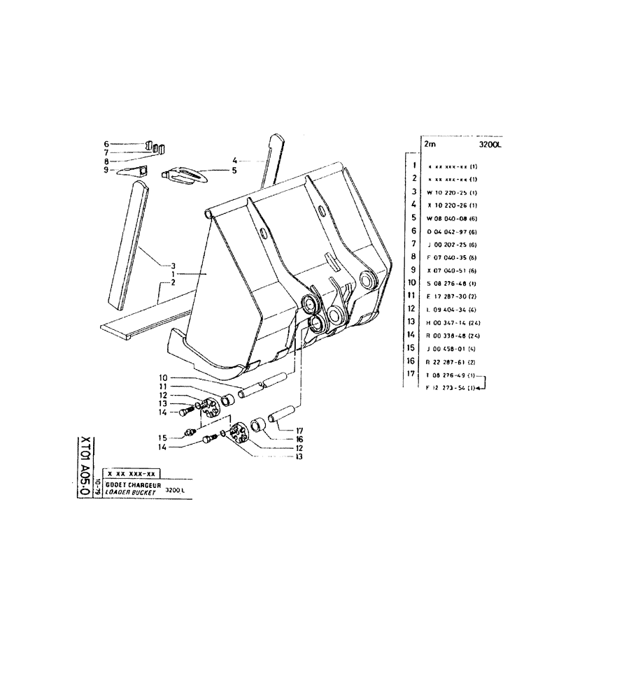 Схема запчастей Case 220 - (293) - LOADER BUCKET (19) - BUCKETS