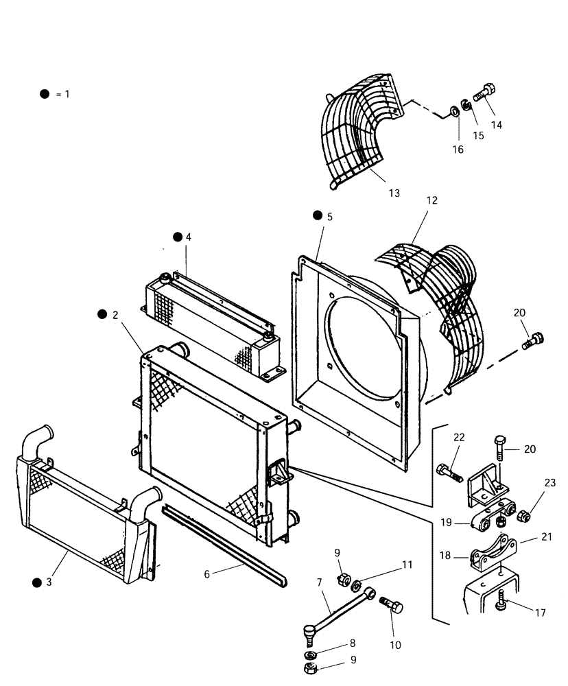 Схема запчастей Case 325 - (0.550/1[01A]) - ENGINE COOLING SYSTEM - RADIATOR (325 EU PIN 455275 AND AFTER) (325 NA PIN HHD000108 AND AFTTER) (01) - ENGINE