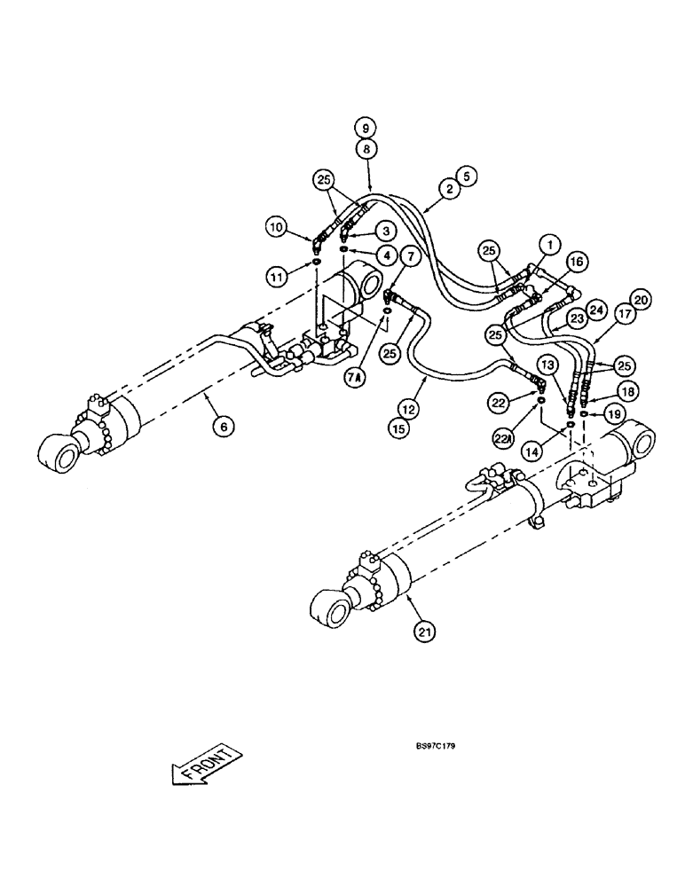 Схема запчастей Case 9045B - (8-078) - ARM AND BOOM HOLDING OPTION, BOOM COMPONENTS (08) - HYDRAULICS