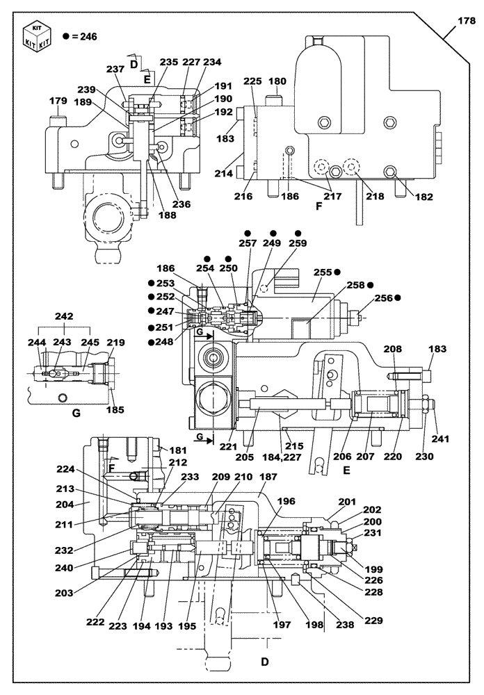Схема запчастей Case CX350C - (08-042[00]) - HIGH PRESSURE PUMP - REGULATOR - WITH AUXILIARY HYDRAULICS (08) - HYDRAULICS