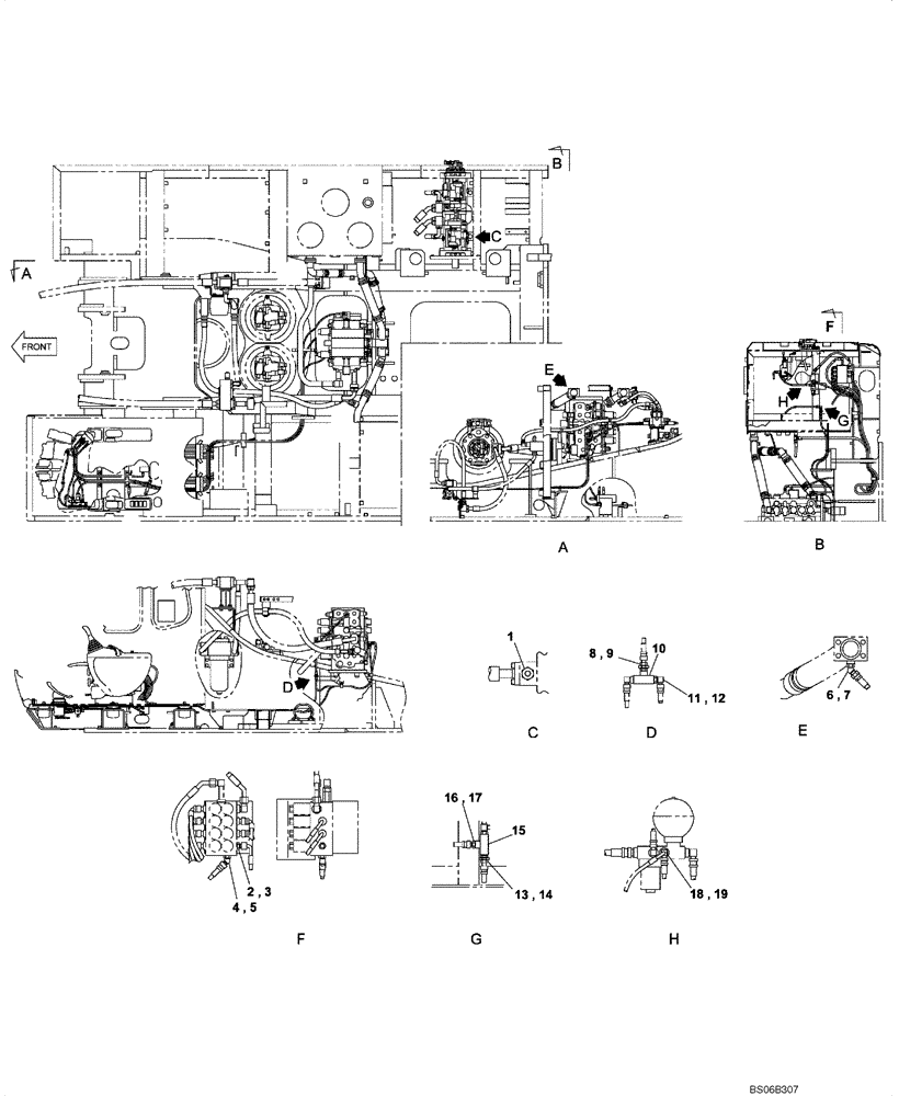 Схема запчастей Case CX700 - (08-096-00[01]) - HYDRAULIC CIRCUIT - PLUG, BLANK-OFF (WITH SELF-DETACHING COUNTERWEIGHT SYSTEM) (08) - HYDRAULICS