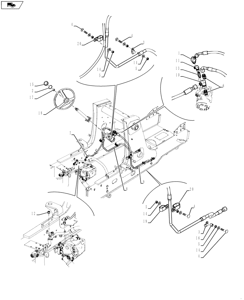 Схема запчастей Case 580SN WT - (41.200.03) - HYDRAULICS - STEERING (580SN, 580SN WT, 590SN) (41) - STEERING