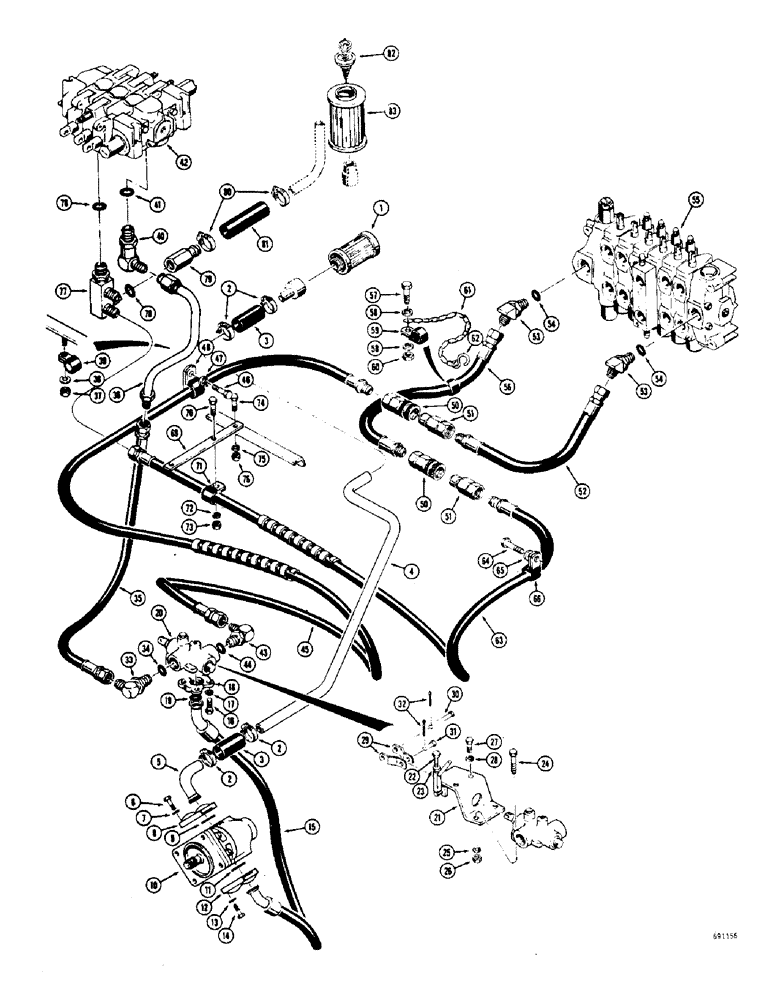 Схема запчастей Case 36 - (24) - BASIC BACKHOE HYDRAULICS 
