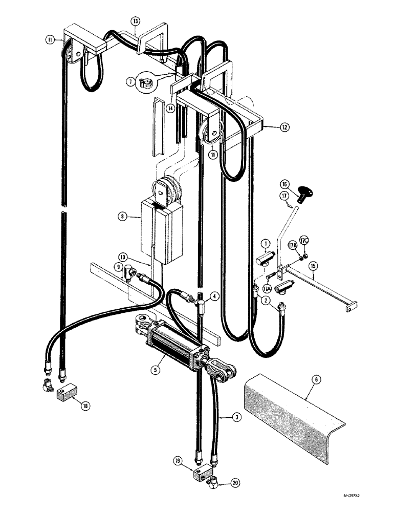 Схема запчастей Case 440 - (66) - SIDE SHIFTER ATTACHMENT HYDRAULICS, 21 FOOT 6 INCH MAST 