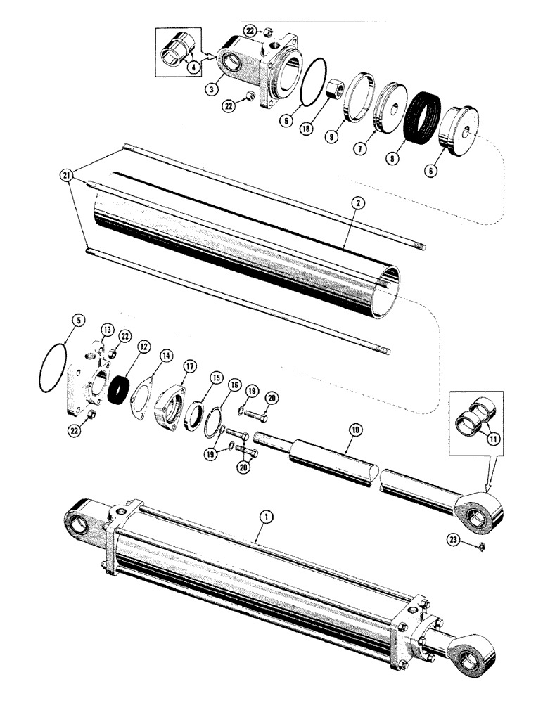Схема запчастей Case 800 - (274) - HYDRAULIC CYLINDER ASSY, PISTON ROD, END CAPS, TUBE (07) - HYDRAULIC SYSTEM