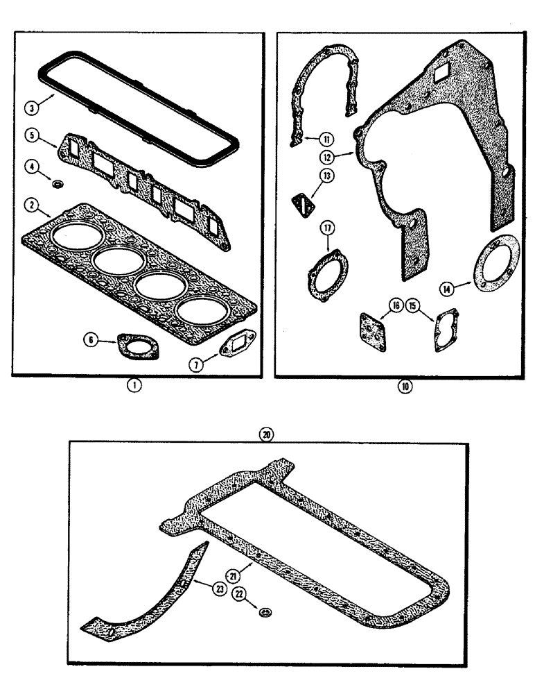 Схема запчастей Case 580B - (070) - ENGINE GASKET KITS, (188) SPARK IGNITION ENGINE (02) - ENGINE