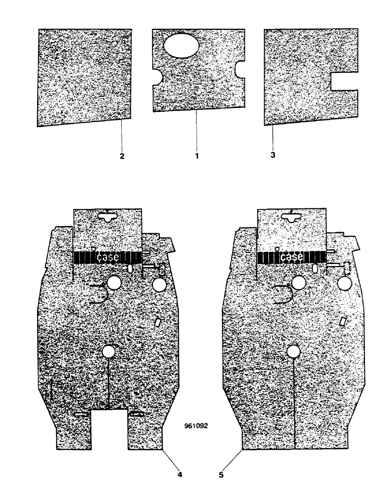 Схема запчастей Case 580G - (426) - NOISE REDUCTION PADS AND MAT (09) - CHASSIS/ATTACHMENTS