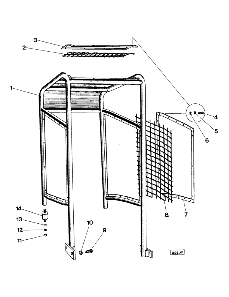 Схема запчастей Case 1529 - (128) - OPEN CAB - E16561 