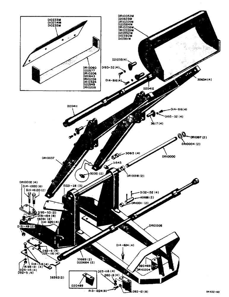 Схема запчастей Case UTILITY - (04) - FRAME, LIFT ARM, BUCKETS, AND CYLINDERS 