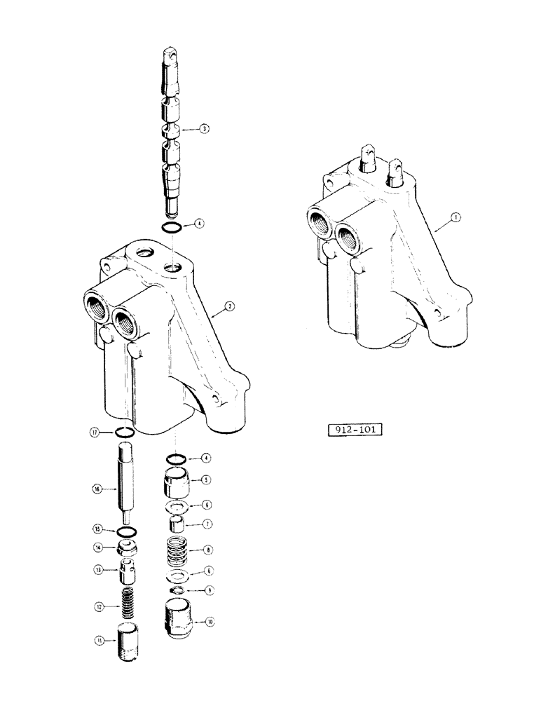 Схема запчастей Case 35 - (182) - D59006 AND D62348 STABILIZER CONTROL VALVES (CESSNA) 