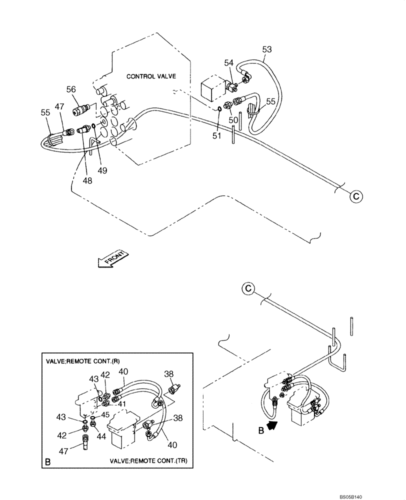 Схема запчастей Case CX225SR - (08-34) - HYDRAULICS, AUXILIARY - SINGLE ACTING CIRCUIT (08) - HYDRAULICS