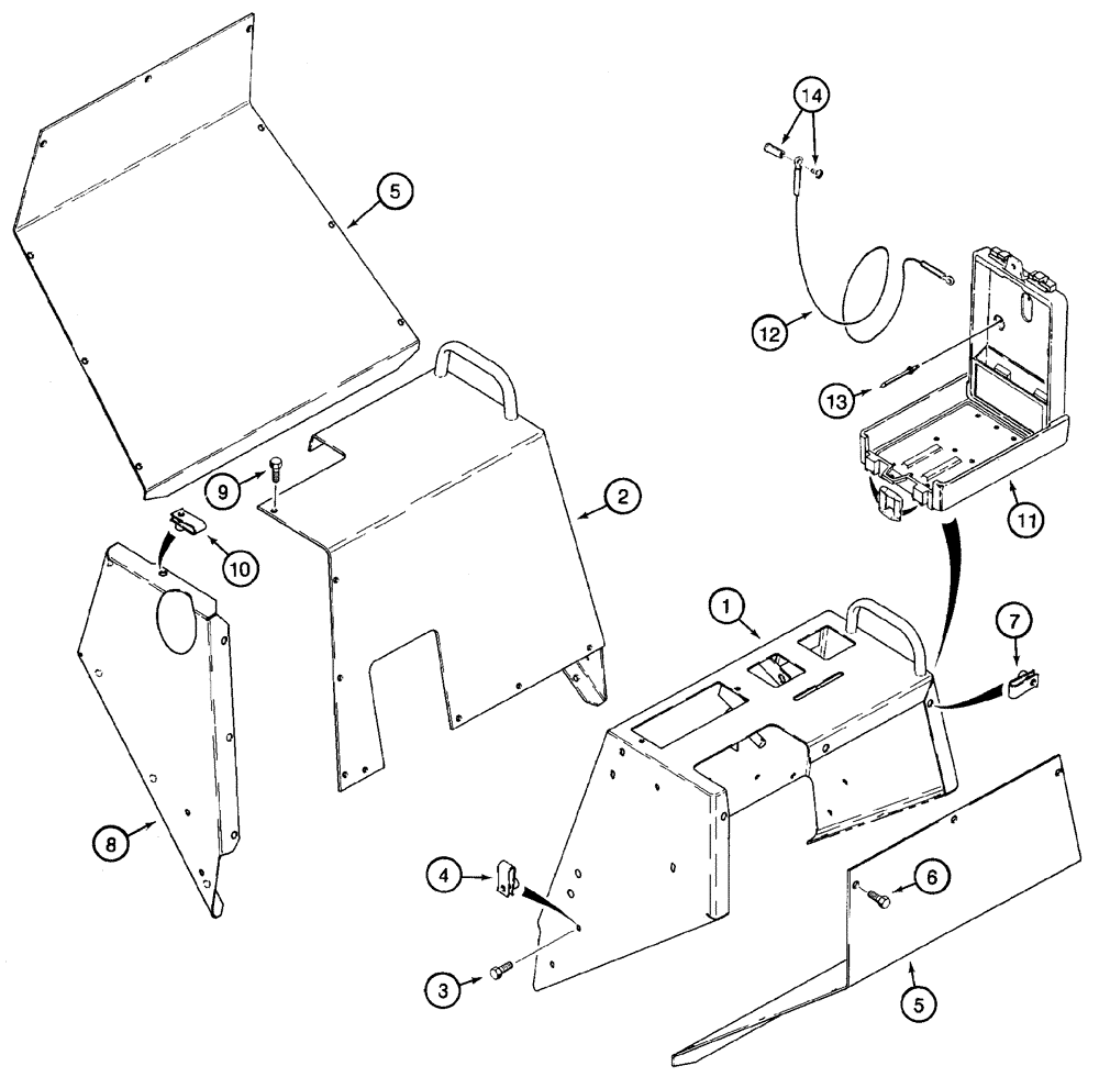 Схема запчастей Case 460 - (9-06) - OPERATORS COMPARTMENT, CONSOLES AND COVERS (09) - CHASSIS/ATTACHMENTS