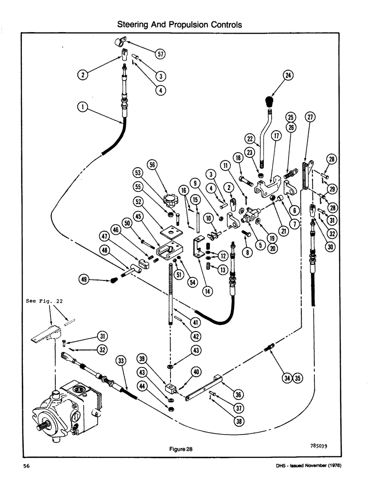 Схема запчастей Case DH5 - (056) - STEERING AND PROPULSION CONTROLS (41) - STEERING