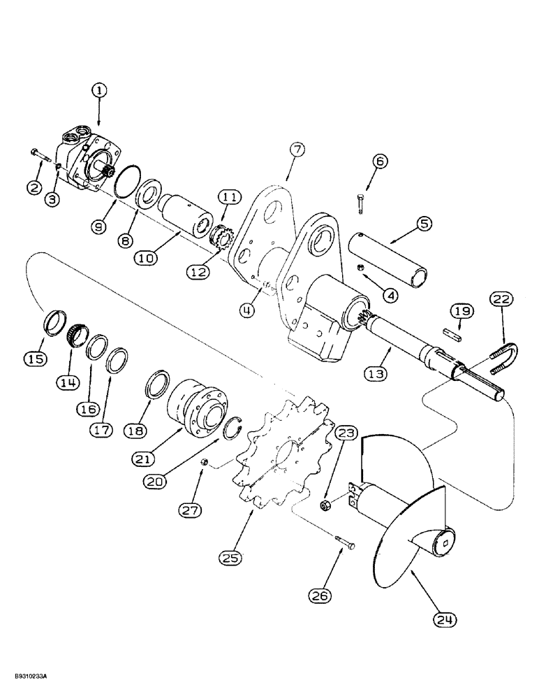 Схема запчастей Case 560 - (9-064) - TRENCHER DRIVE, DIRECT DRIVE TRENCHER (09) - CHASSIS/ATTACHMENTS