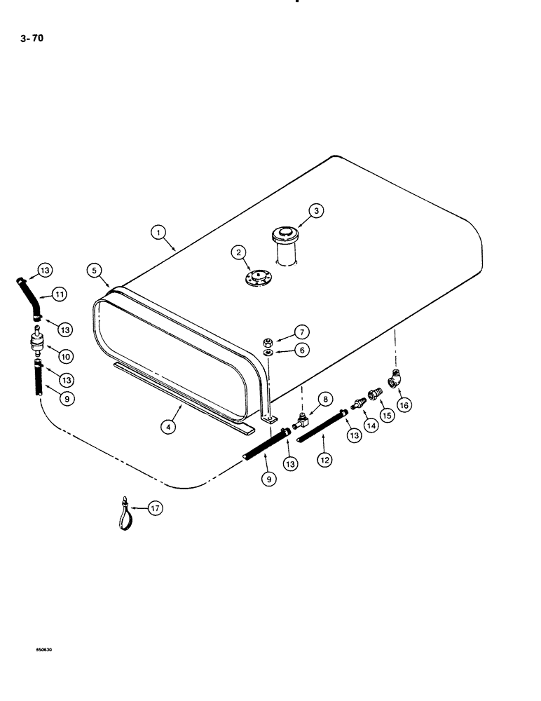 Схема запчастей Case DH4B - (3-70) - FUEL TANK AND LINES (03) - FUEL SYSTEM