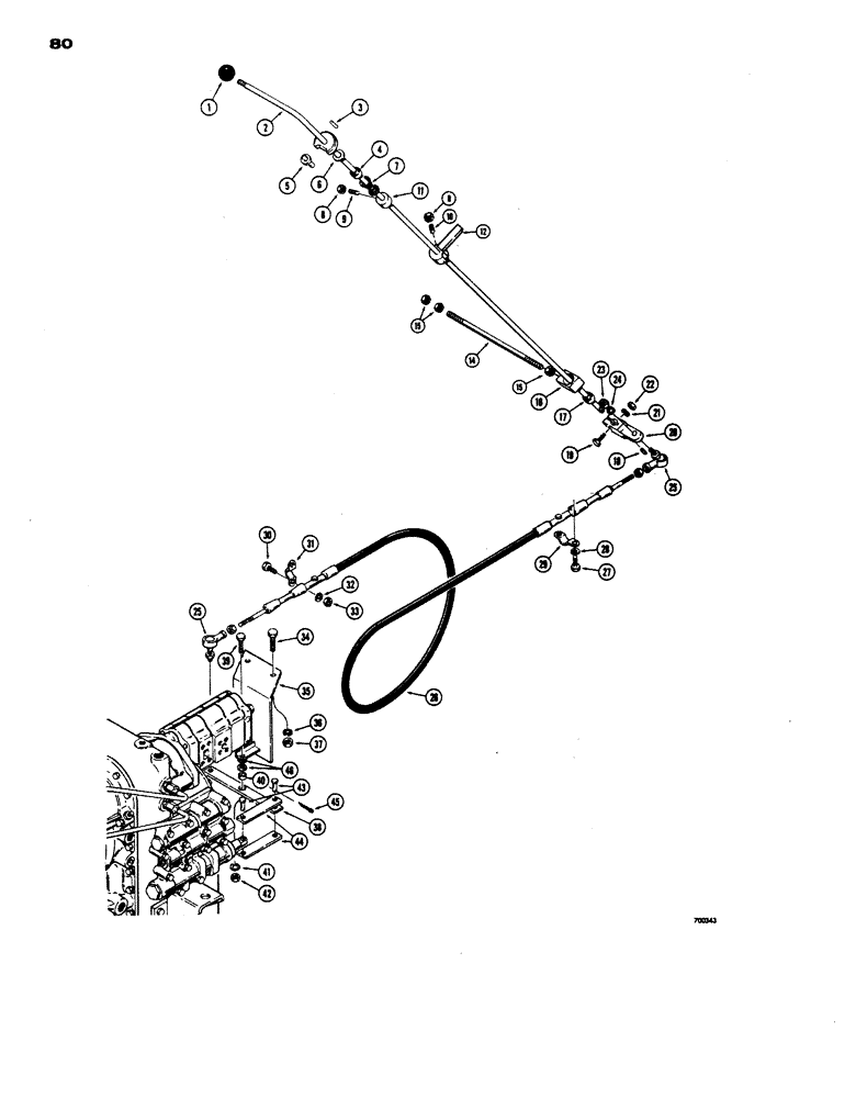 Схема запчастей Case W24 - (080) - TRANSMISSION CONTROL PARTS (06) - POWER TRAIN
