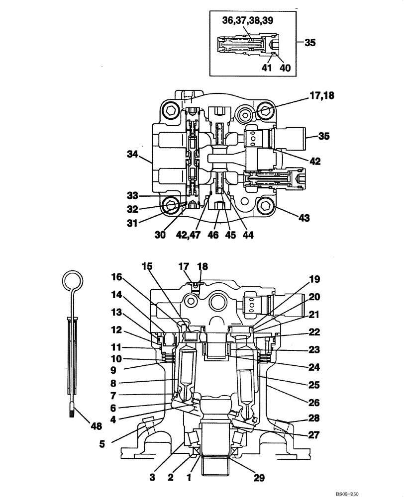 Схема запчастей Case CX210 - (08-37A) - KRC0223 MOTOR ASSY - SWING (08) - HYDRAULICS
